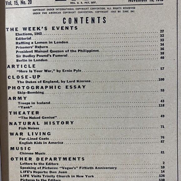 Life Magazine November 15 1943 Allied Prisoner Casualties Home From Germany - Picture 3 of 12